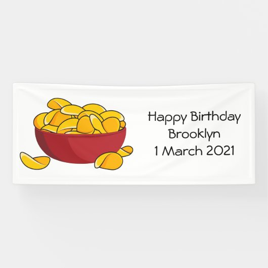 Aardappelchipafbeelding cartoon spandoek (Horizontaal)