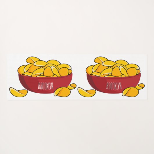 Aardappelchipafbeelding cartoon yogamat (Achterkant (horizontaal))