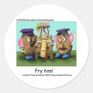 Aardappelcriminelen Grappige Mokken T-shirts Kaart Ronde Sticker