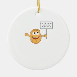 Aardappelen Gonna Potate (Vegetable Potato Pun) Kl Keramisch Ornament