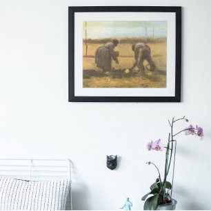 Aardappelen planten door Vincent van Gogh Poster