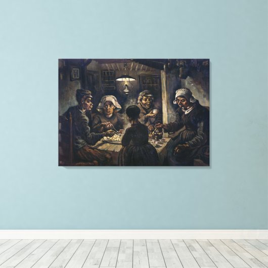 Aardappeleters | Van Gogh | Canvas Afdruk (Insitu (Houten vloer))