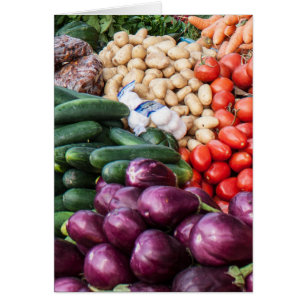 Aardappelkomkommers Tomaten Wenskaart aardappelen