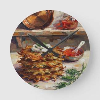 Aardappelpannekoeken Keuken Stilleven Ronde Klok