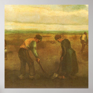 Aardappelplanting door Vincent van Gogh, Vintage K Poster