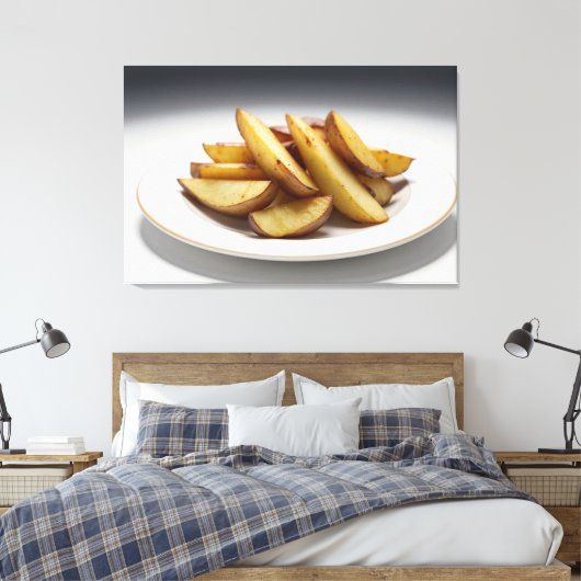 Aardappelwiggen op een Bord Canvas Afdruk (Insitu (Slaapkamer))
