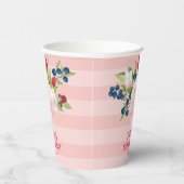 Aardbei 1e verjaardag Berry Sweet Pink Papieren Bekers (Rechts)