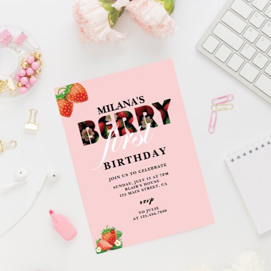 Aardbei 1e verjaardag | Eerste Berry Kaart