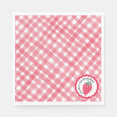 Aardbei 1e verjaardag servetten – Rode Waterverf (Voorkant)