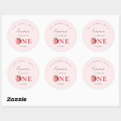 Aardbei 1e verjaardag sticker. Berry eerst Ronde Sticker (Vel)