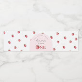 Aardbei 1e verjaardag waterfles etiket (Enkel label)