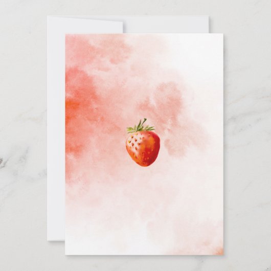 Aardbei 1e Verjaardag Waterverf Red Berry First Kaart (Achterkant)