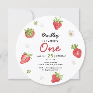 Aardbei 1st Girl Berry Birthday Kaart
