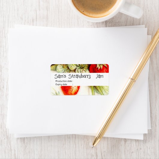 aardbei - aangepast Jam no2-label Etiket (Insitu)