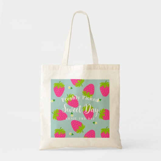Aardbei Aqua Tote Bag (Voorkant)
