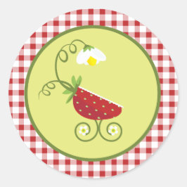 Aardbei Baby Carriage Favor Sticker