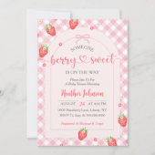 Aardbei Baby Meisje Baby Shower Kaart (Voorkant)
