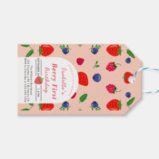 Aardbei baby shower cadeaulabel