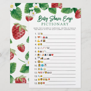 Aardbei Baby shower Emoji spel