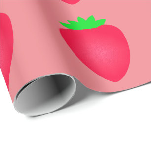 Aardbei Baby shower Meisje Verjaardag Roze Rood 20 Cadeaupapier