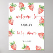 Aardbei baby shower poster (Voorkant)