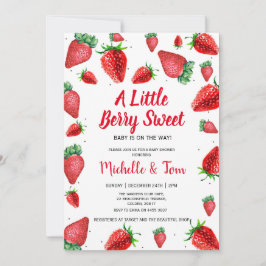 Aardbei Baby shower uitnodiging | Zoet bessen