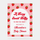 Aardbei Baby shower Welkom Acryl Bord (Voorkant)