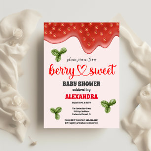 Aardbei Baby shower   Zoet bessen Kaart