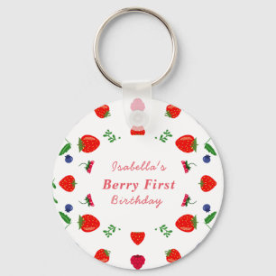 Aardbei baby shower zoete verrassing sleutelhanger