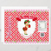 Aardbei Baby thema rode Gingham Chip Bag (Voorkant / Achterkant)