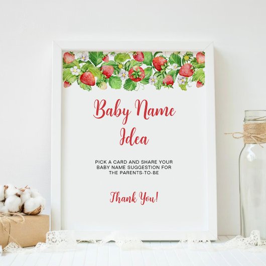 Aardbei Babynamen Idee Bord Spel Poster