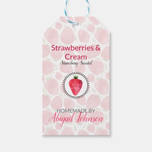 Aardbei Bad & Lichaam Label | Productlabel Cadeaulabel (Voorkant)