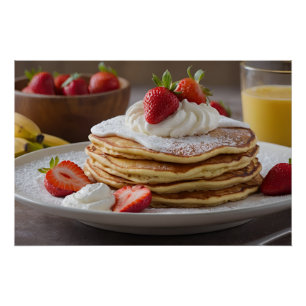 Aardbei & Banaan Pannenkoeken Perfect Poster