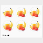 Aardbei banaan shake ronde sticker (Vel)