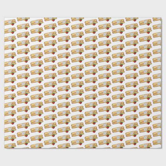 Aardbei Banana Crêpe Pancake Franse voedselkreefte Cadeaupapier (Vlak)