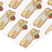 Aardbei Banana Crêpe Pancake Franse voedselkreefte Korte Tafelloper (Hoek)