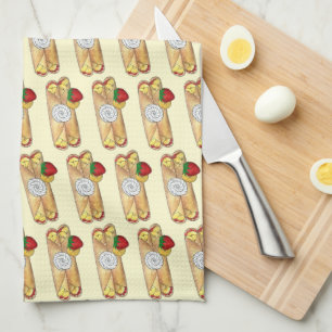 Aardbei Banana Crêpe Pancake Franse voedselkreefte Theedoek