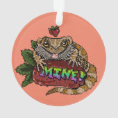 Aardbei Beardie Dragon "MINE" Ornament (achterkant)