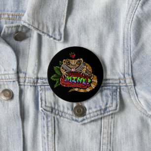 Aardbei Beardie Dragon "MINE" Ronde Button 7,6 Cm