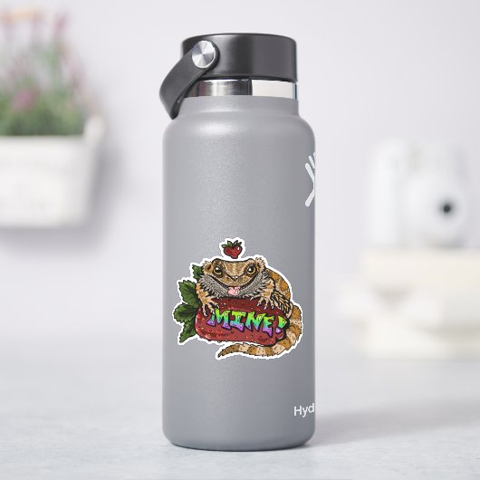 Aardbei Beardie Dragon "MINE" Sticker (HydroFlask)