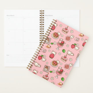 Aardbei Beer en Dessert Cute Roze Kawaii Planner