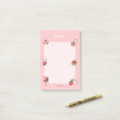 Aardbei Beer Notitieblok Desserts Roze Schattige K Post-it® Notes (Op bureau)
