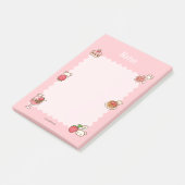 Aardbei Beer Notitieblok Desserts Roze Schattige K Post-it® Notes (Schuin)