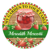 Aardbei behoudt de klassieke ronde sticker