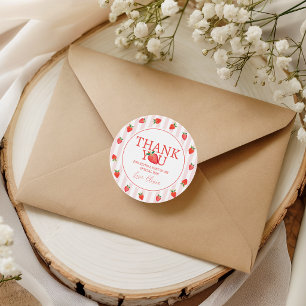Aardbei Berry Eerste Favor Tags Bedankjes Labels