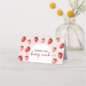 Aardbei Berry Eerste Verjaardag Dank u kaart (Voorkant)