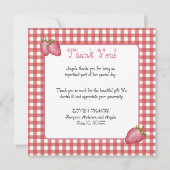 Aardbei Berry First Birthday Bedankkaart (Achterkant)