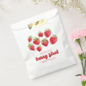 Aardbei Berry First Birthday Bedankzakje (Gezegeld)