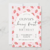 Aardbei Berry First Birthday Kaart (Voorkant)