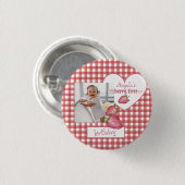 Aardbei Berry First Birthday Ronde Button 3,2 Cm (Voorkant /achterkant)